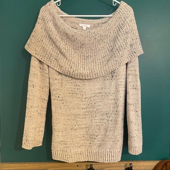 Lauren Conrad Off-the-Shoulder Cream Sweater - LARGE - Picture 1 of 2